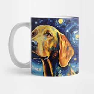 Redbone Dog Portrait in Van Gogh Style Mug